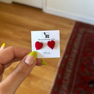 Marano glass heart shaped earrings